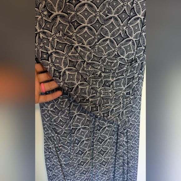 Navy Blue Sleeveless Pullover Ruched Waist Midi Dress - Women's Small - Picture 2 of 6